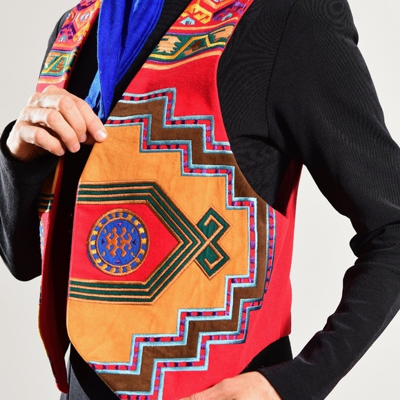 Hairston Roberson Ropa Southwest Vest. Vintage Boho - Picture 9 of 16